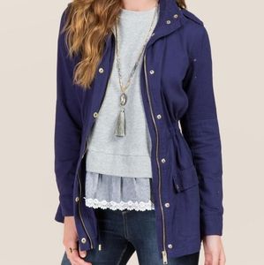 NWOT Francesca's Navy Blue Jacket Anorak
